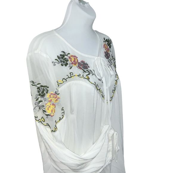 Sakkas Enya Long Sleeve Adjustable Bell Sleeve Batik Blouse Size Xl - Picture 2 of 5